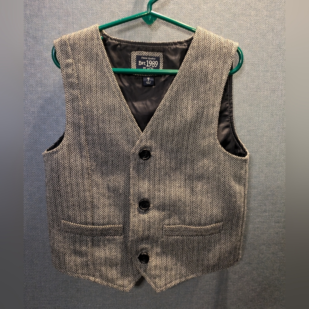 Boys Grey Suite Vest Size 7